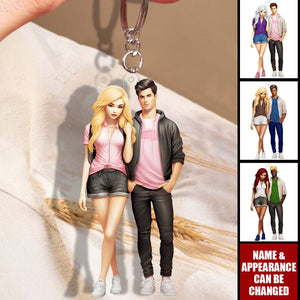 Couple Doll - Valentine's Day Gift - Personalized Acrylic Keychain
