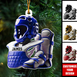 Taekwondo Gear - Personalized Acrylic Christmas Ornament, Gift for Martial Artists