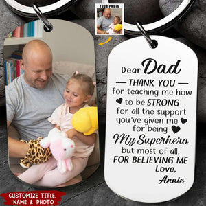 Thank You For Teaching Me How To Be Strong - Personalized Photo Stainless Steel Keychain