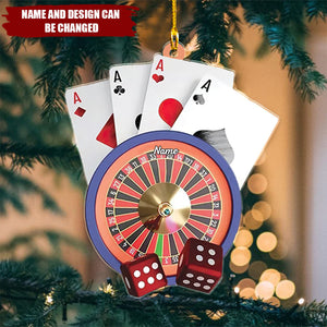 Playing Card Christmas Hanging Ornament, Card Games Ornament, Poker Cards