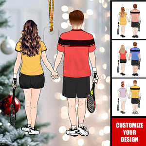 Tennis Partners for Life Personalized Couples Ornament - Gift for Tennis Player