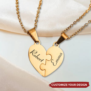 Puzzle Hearts - Personalized Heart Puzzle Name Necklace