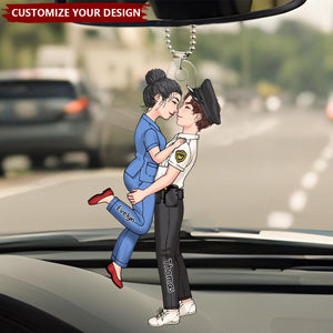 It’s A Beautiful Day To Save Lives - Couple Personalized Acrylic Car Ornament