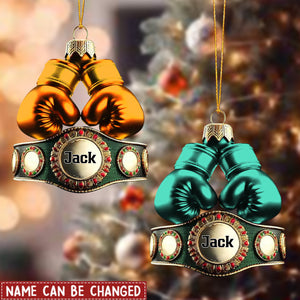 Custom Name Boxing Champion Ornament, Boxing Lover Christmas Gift