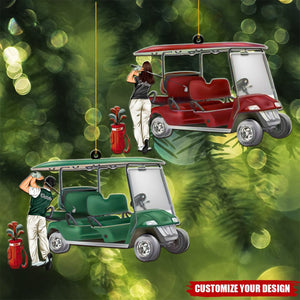 Personalized Christmas Ornament - Playing Golf - Gift For Golf Lovers