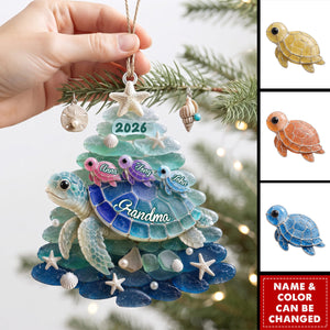 Turtle Grandma Acrylic Ornament - Personalized Gifts For Christmas