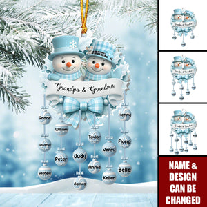 Snowy Grandparents - Personalized 1-Layer Acrylic Ornament