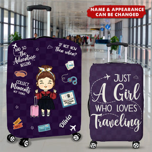 Love Is An Endless Journey - Travel Personalized Custom Luggage Cover - Summer Vacation Gift, Gift For Adventure Travel Lovers