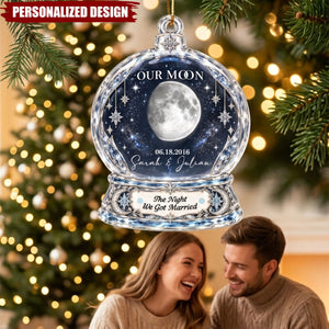 Our Moon Couple Custom Moon Phase by Date - Personalized Acrylic Ornament