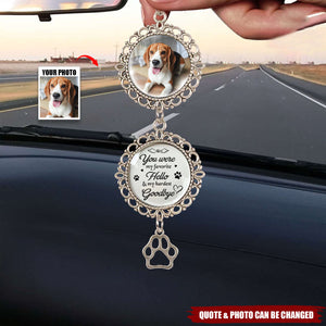 Custom Personalized Dog Memorial Car Hanging Ornament With Charm - Upload Photo - A Piece Of My Heart Lives In Heaven