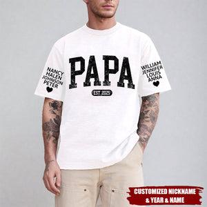 Personalized Papa Shirt With Est Year Dad T-Shirt, Gift for Papa With Est Date