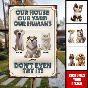 This Home Runs On Paws And Love - Personalized Home Decor Metal Sign - House Warming Gift For Pet Owners, Pet Lovers