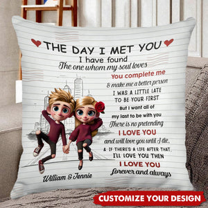 Rose Couple - Personalized Pillow - Valentine's Day Gift for her, Gift for him