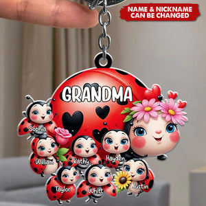 A Grandmother Is A Safe Haven - Family Personalized Custom Keychain - Gift For Mom, Grandma