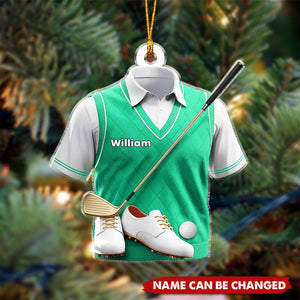 Personalized Golf Ornament, Custom Golf Cart Shape Christmas Ornament, Gifts For Golf Lovers, Family Member
