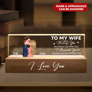 Couple Kissing To My Wife To My Husband Personalized Acrylic Block LED Night Light