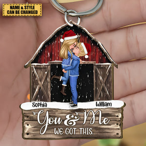 Red Barn Couples Anniversary - Personalized Keychain