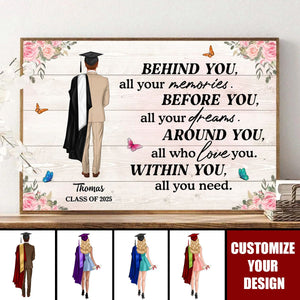 Graduation Senior Behind You All Your Memories - Personalized Poster