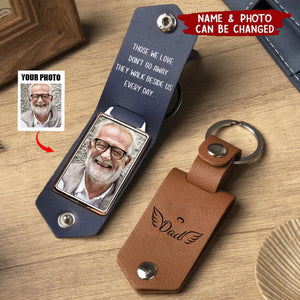 Personalized Leather Keychain With Photo - Memorial Keepsake Of Loved One Gift
