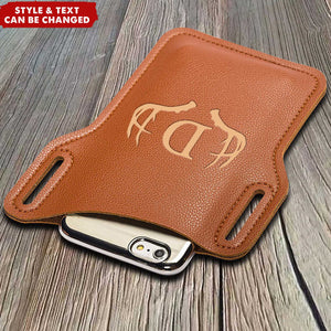 Personalized Men Leather Cell Phone Belt Pack Bags Loop Waist Bag