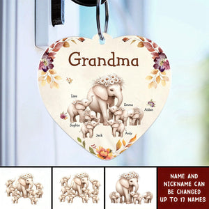 Personalized Elephant Family Keychain