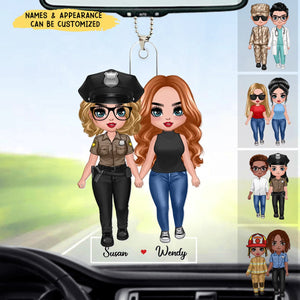 Occupation Standing Couple Personalized Acrylic Ornament, Gift For Couple Firefighter, Nurse, Police Officer