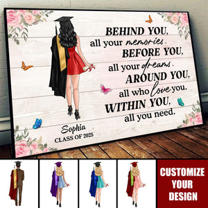 Graduation Senior Behind You All Your Memories - Personalized Poster