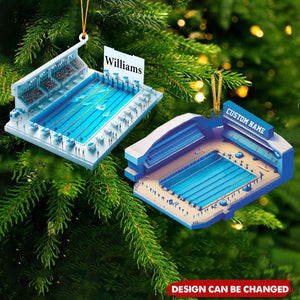 Personalized Swimming Pool Ornament, Christmas Swimmer Ornament