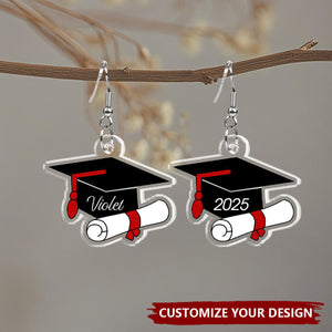 Graduation Cap - Personalized Acrylic Earrings