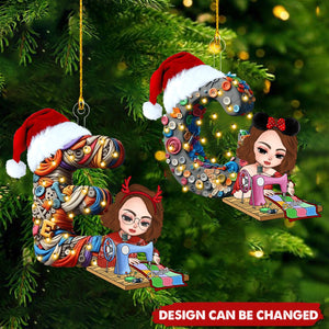 Custom Alphabet Letter Gifts For Sewing Lovers Ornament