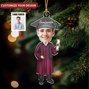 You Belived You Could So You Did - Personalized Acrylic Photo Ornament, Graduation Gift For Family Members