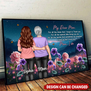 Mom Thank You Gift, Mother's Day Gift From Daughter Birth Flower Personalized Poster