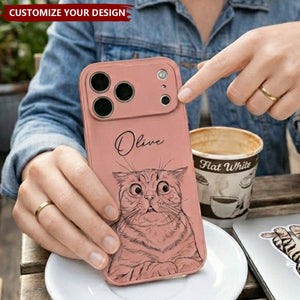 Custom Pet Portrait - Personalized Leather Phone Case