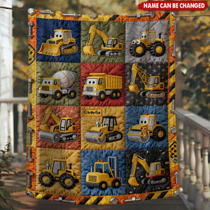 Construction Machines - Personalized Kid Blanket