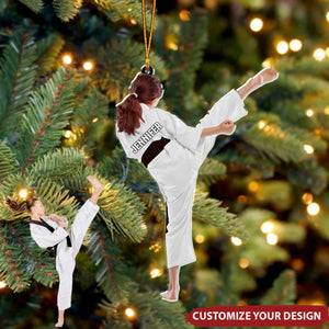 Taekwondo Uniform - Personalized Acrylic Christmas Ornament, Gift For Taekwondo Lover