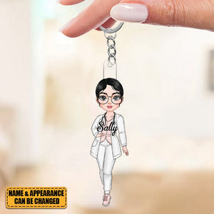Lovely Nurse Doll,Personalized Acrylic Keychain - Nurse's Day, Appreciation Gift For Nurse