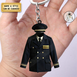 Personalized Pilot Uniform Keychain - Gift For Pilot