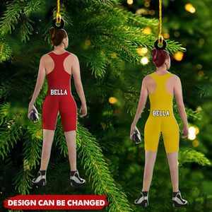 Custom Wrestling Player Ornament, Female Wrestler Ornament
