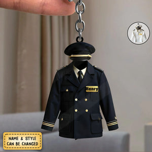 Personalized Pilot Uniform Keychain - Gift For Pilot