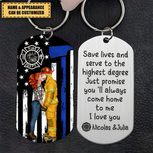 Just Promise You'll Always Come Home To Me, Personalized Couple Keychain, Valentine Gifts, Gift For Couple
