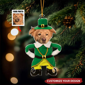 Funny Christmas Custom Photo Dog - Personalized Acrylic Photo Ornament, Gifts For Dog Moms Dog Dad