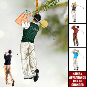Playing Golf - Personalized Christmas Ornament