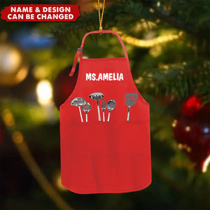 Lunch Lady Apron Custom Ornament - Personalized Christmas Ornament