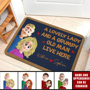 Lovely Lady Grumpy Old Man - Personalized Doormat