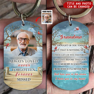 Custom Photo God Has You In His Arms I Have You In My Heart Sympathy - Personalized Stainless Steel Keychain