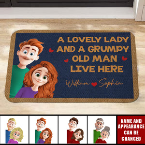 Lovely Lady Grumpy Old Man - Personalized Doormat