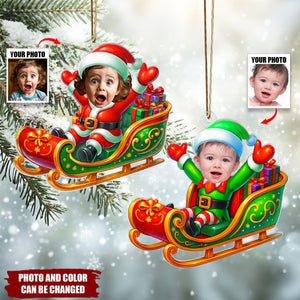 Christmas Magic Rider - Personalized Christmas Acrylic Ornament, Gift For Kid