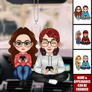 Gamer Couples Stay Together - Personalized Couples Car Ornament - Valentine's Day Gift