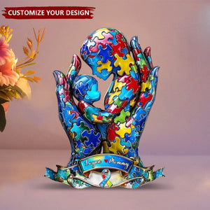 Mom And Kid - Personalized Autism Awareness Acrylic Plaque