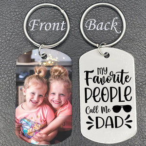 Personalized Photo Keychain Gift For Dad-My Favorite People Call Me Dad-Custom Keychain with Picture-Special Gift For Father-Gift From Kids